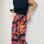 Black Roxy Floral Pants