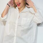White Celena Oversized Shirt (Πουκαμίσα)