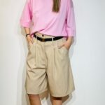 Nude Stripes Bermuda Shorts