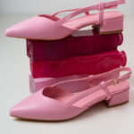 Pink Leather Mules