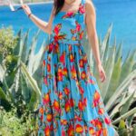 Zeta Dress Orange Printed