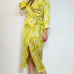Mamma Mia Lime White Wrap Dress