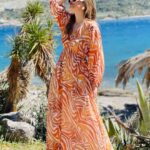 Artemis Orange Bronze Tiger Dress