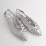 Silver Embroidered Sandals-Mules