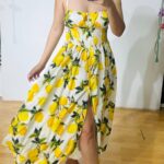 White Retro Lemon Dress