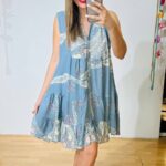 Mini Baby Blue Ocean Printed Dress
