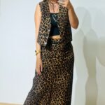 Leopard Nude Midi Skirt LUMINA