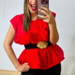 Rosie Blouse Top Red