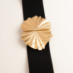 Black Flower Gold Belt