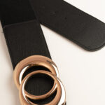Black Circles Gold Belt