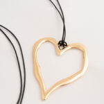 Golden Heart Black Necklace