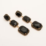 Dark Crystal Gold Earings