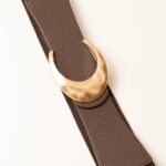Brown Metallic Elastic Belt