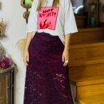 Burgundy Lace Skirt