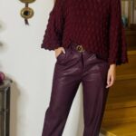 Burgundy Eco Leather Pant