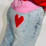 Red Heart Denim Pant mum fit