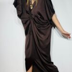 Brown Silky Dress LUMINA