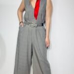 Grey Jumpsuit Checkered
