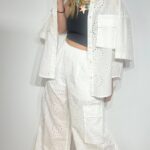 White Cotton Broderie Set LUMINA