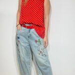 Denim Pant Handmade Flowers