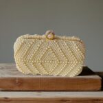 Beige Clutch Bag Pearls