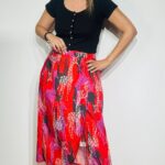 Ria Red Wrap Skirt