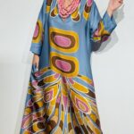 Romilia Deep Blue Kaftan Dress