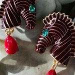 Burgundy Zebra Earrings
