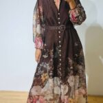 Queen Crystal Brown Flower Dress
