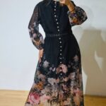 Queen Crystal Black Flower Dress