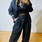 Blue Cotton Denim Set