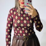 Rombos Bordeaux Blouse