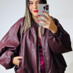 Βomber Bordeaux Leather Jacket
