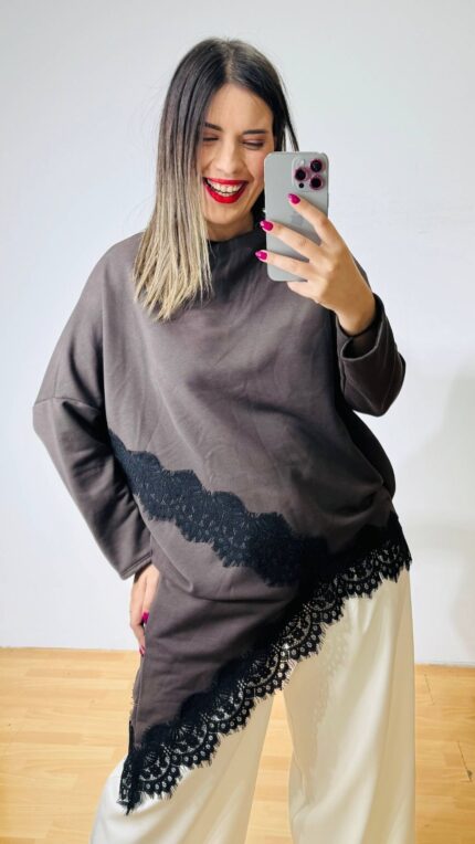 Brown Pella Lace Blouse