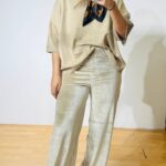 Beige Gold Ermina Velvet Set