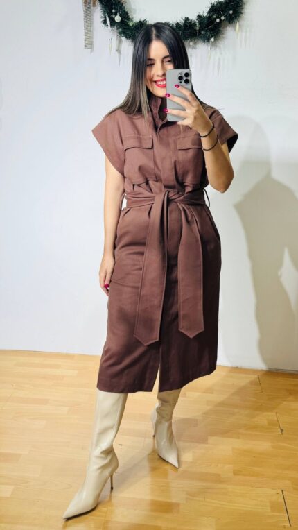 Old Brown Denim Dress