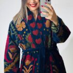 Night Blue Velvet Kimono