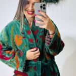 Deep Green Velvet Kimono