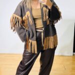 Brown Eco Leather Salvari (Plus Size)