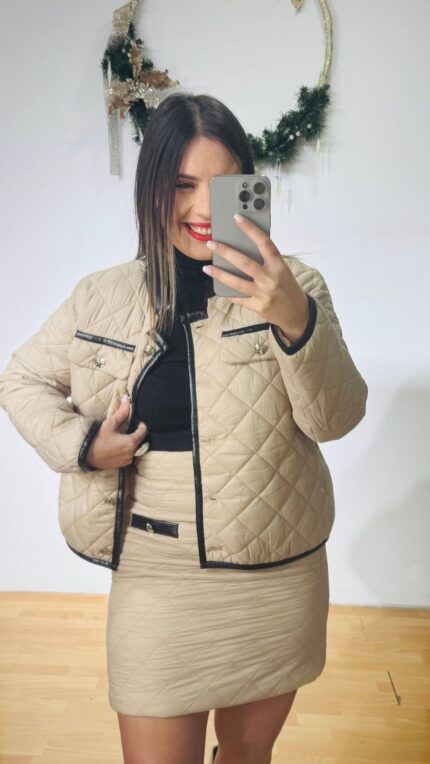 Camel Puffer Kapitone Blazer