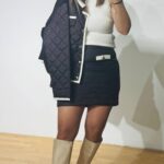 Black Puffer Kapitone Blazer