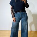 Bootcut blue Cotton Denim Pant