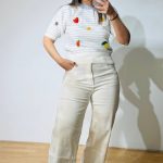 Bootcut White Cotton Denim Pant