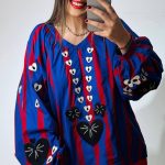 Bohemian Ethnik Blue Shirt