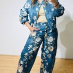 Denim Floral Pant