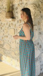 Petrol Strawberry Dress - Image 3
