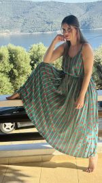 Petrol Strawberry Dress - Image 5