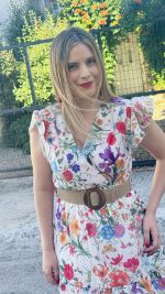 Baleina Flowers White Dress
