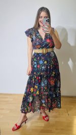 Baleina Flowers Βlue Black Dress - Image 5