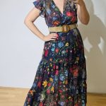 Baleina Flowers Βlue Black Dress